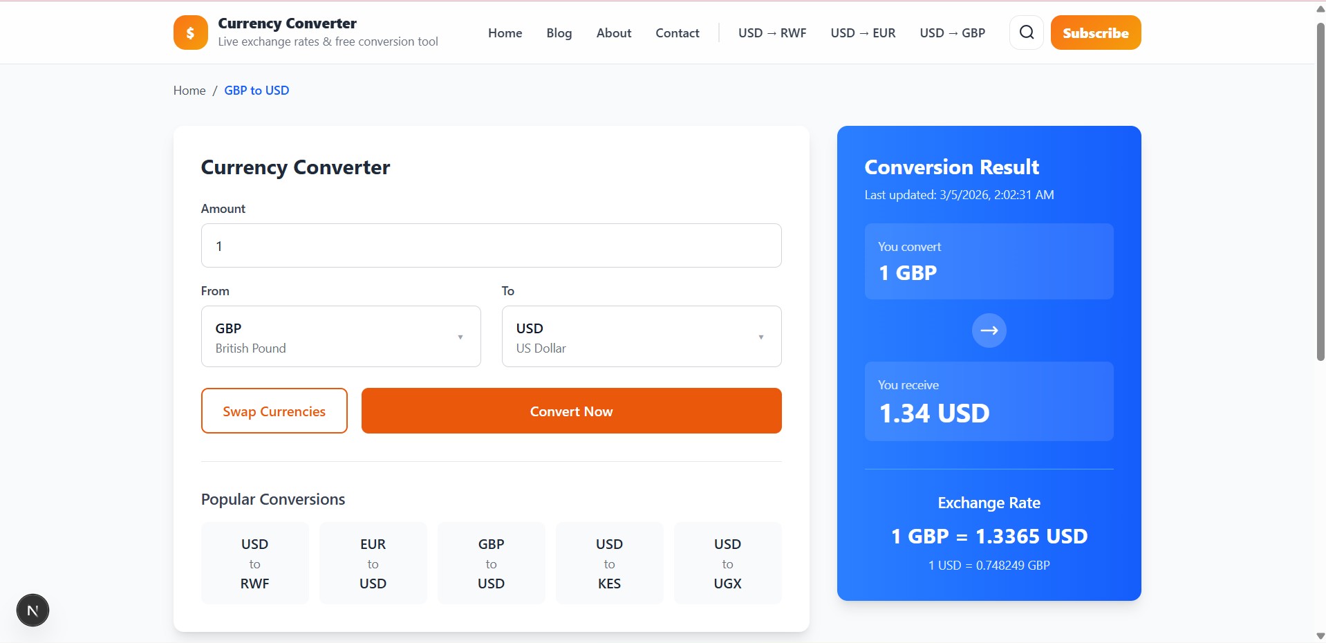 Our Free Currency Converter