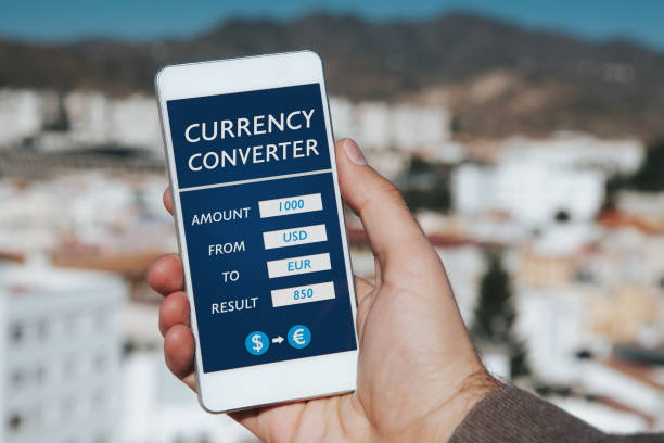 Currency converter mobile interface example