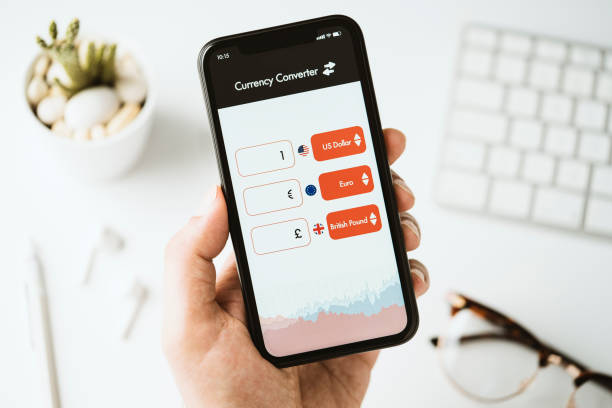 Mobile currency converter showing multiple currencies